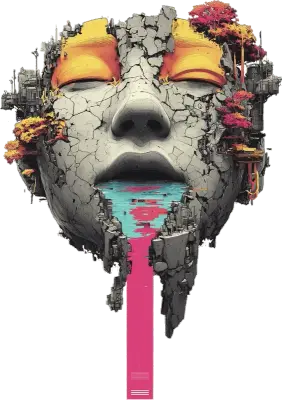 Sticker die-cut « Art Digital 4 », collection Massive Medias