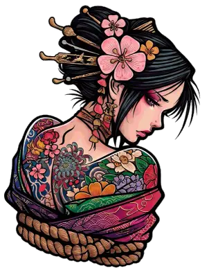 Sticker die-cut « Asian Girl », collection Massive Medias