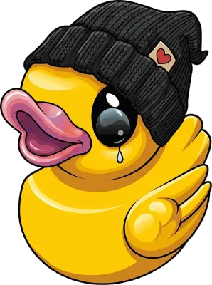 Sticker die-cut « Canard Pleure », collection Massive Medias