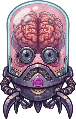 Sticker die-cut « Cerveau Bocal », collection Massive Medias