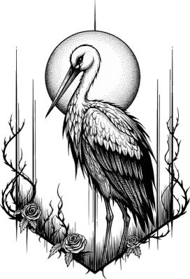 Sticker die-cut « Cigogne », collection Massive Medias
