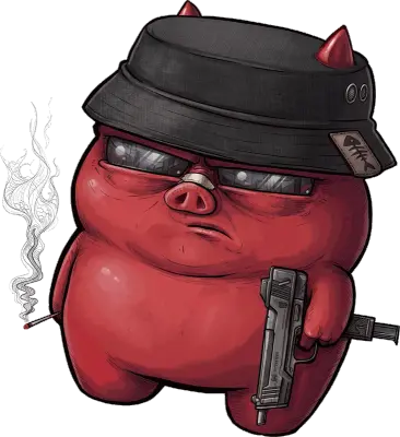 Sticker die-cut « Cochon Chapeau », collection Massive Medias