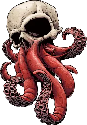 Sticker die-cut « Crâne Kraken », collection Massive Medias