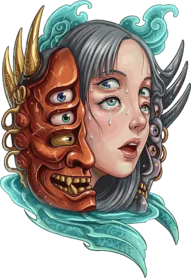 Sticker die-cut « Double Visage », collection Massive Medias