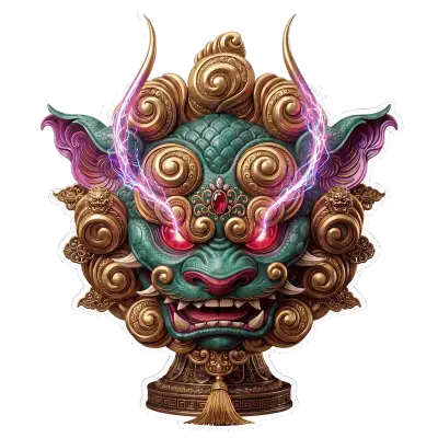 Sticker die-cut « Dragon Statut », collection Massive Medias