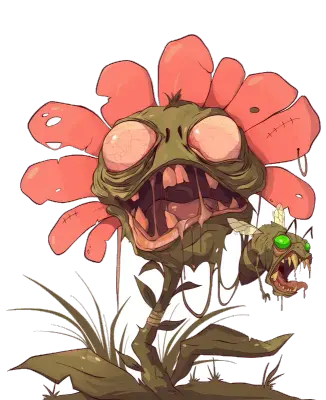 Sticker die-cut « Fleur Carnivore », collection Massive Medias