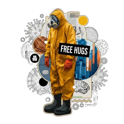 Sticker die-cut « Free Hugs », collection Massive Medias