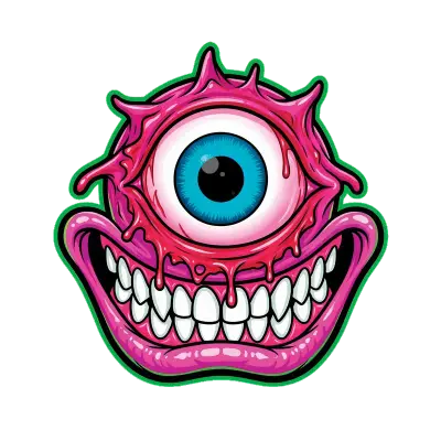 Sticker die-cut « Green Monster », collection Massive Medias