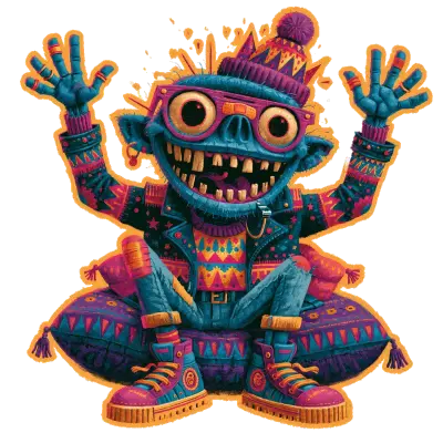 Sticker die-cut « Gremlin Rave », collection Massive Medias
