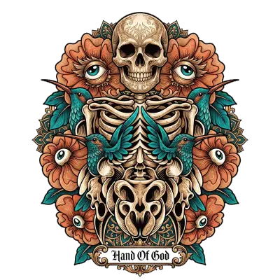 Sticker die-cut « Hand Of God », collection Massive Medias