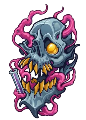 Sticker die-cut « Hannya Acier », collection Massive Medias