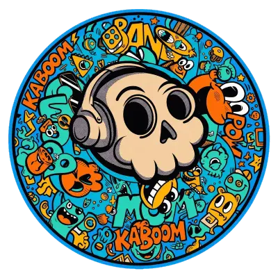 Sticker die-cut « Kaboom », collection Massive Medias