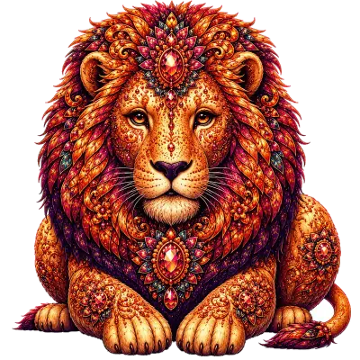 Sticker die-cut « Lion Diamonds », collection Massive Medias