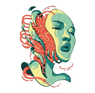 Sticker die-cut « Manga Face », collection Massive Medias