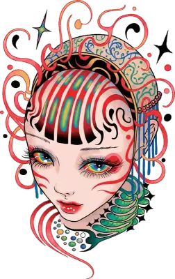 Sticker die-cut « Méduse Rouge », collection Massive Medias