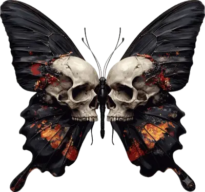 Sticker die-cut « Papillon Crâne », collection Massive Medias
