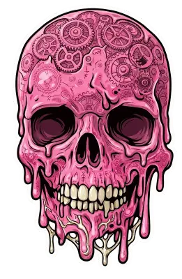 Sticker die-cut « Pink Skull », collection Massive Medias