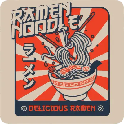 Sticker die-cut « Ramen Rétro », collection Massive Medias