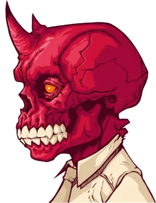 Sticker die-cut « Red Skull », collection Massive Medias