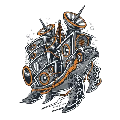 Sticker die-cut « Tortuga », collection Massive Medias